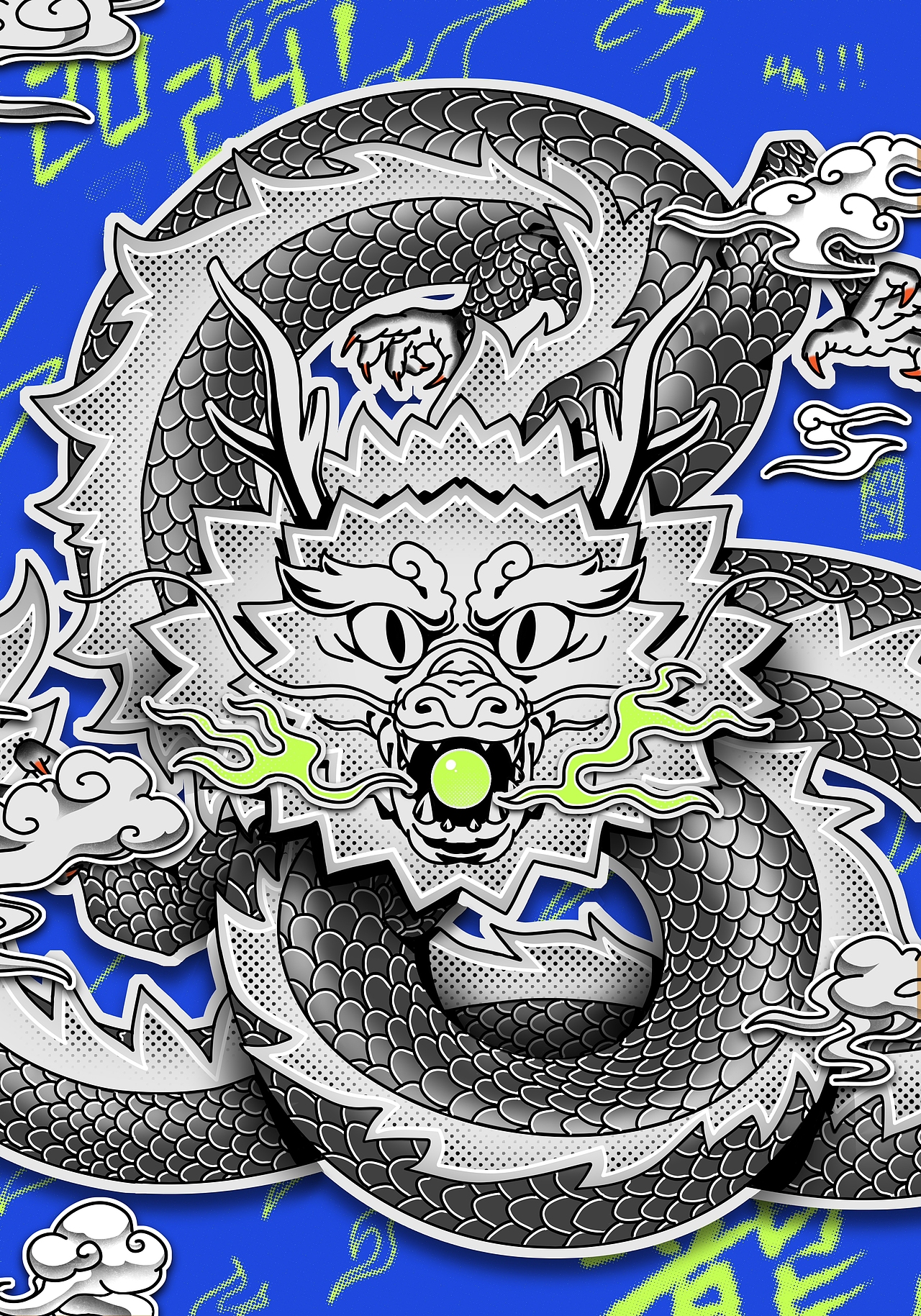 生肖有礼丨甲辰贺岁 龙年邮票/纪念章（图ZMzU4NTYwNjQw） - 创作习作 - 站酷设计师猫盒二三原创素材 - 站酷ZCOOL