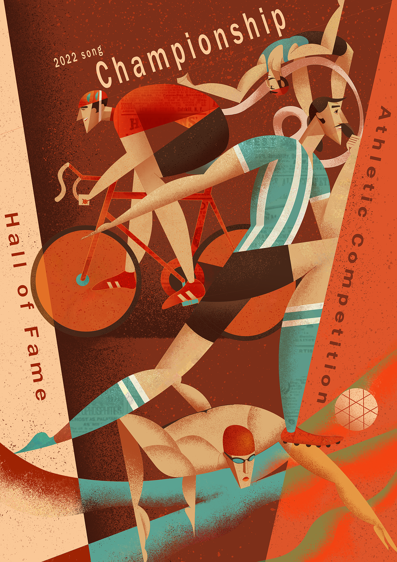 运动会图形插画