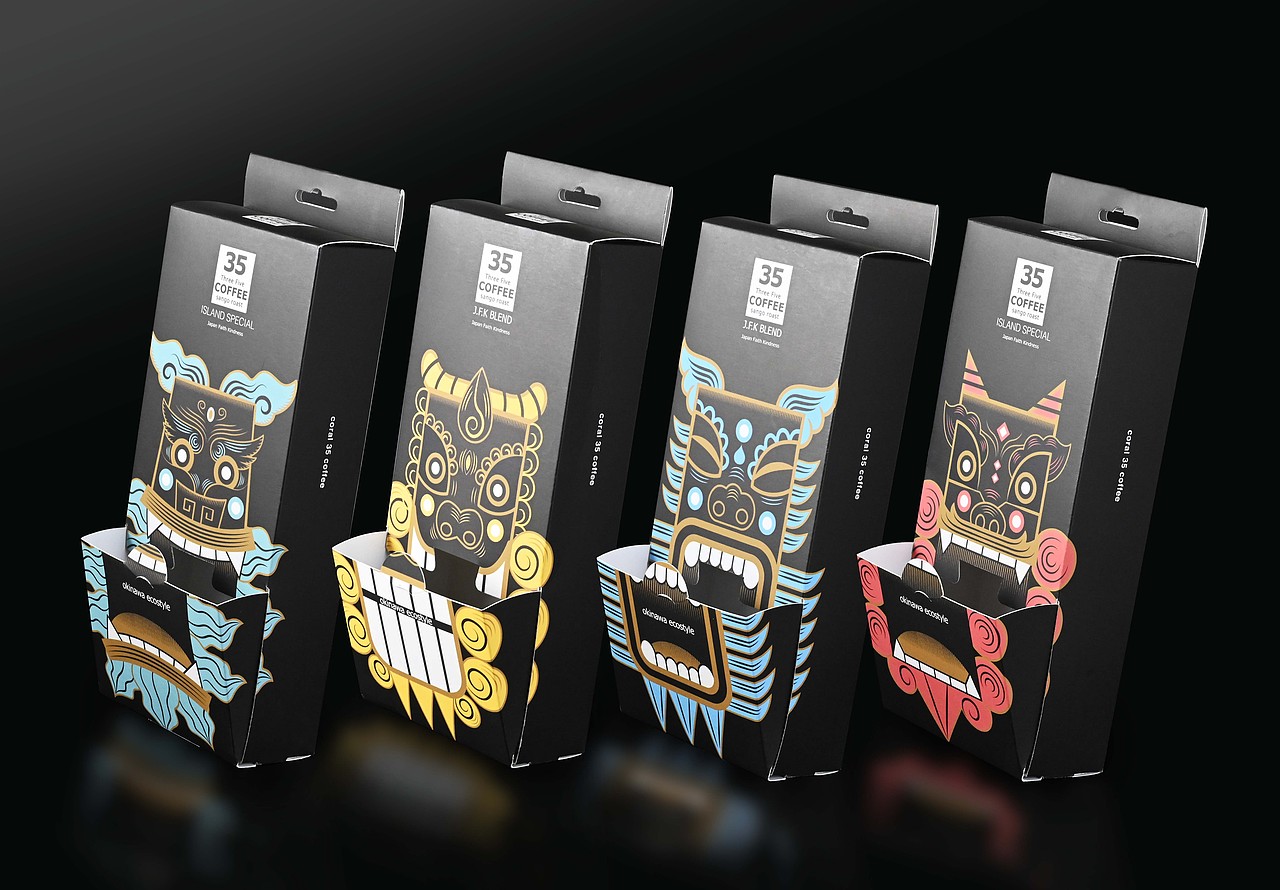 【楹峰设计】风狮爷咖啡包装设计（图ZMzQyMDAwNDg4） - 包装 - 站酷设计师楹峰視覺設計原创素材 - 站酷ZCOOL