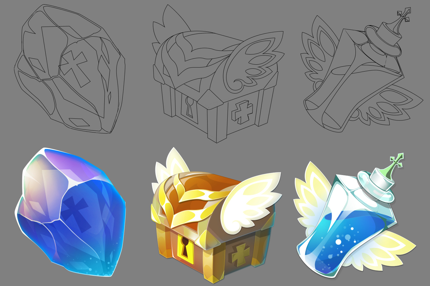 个人游戏ui道具图标作品