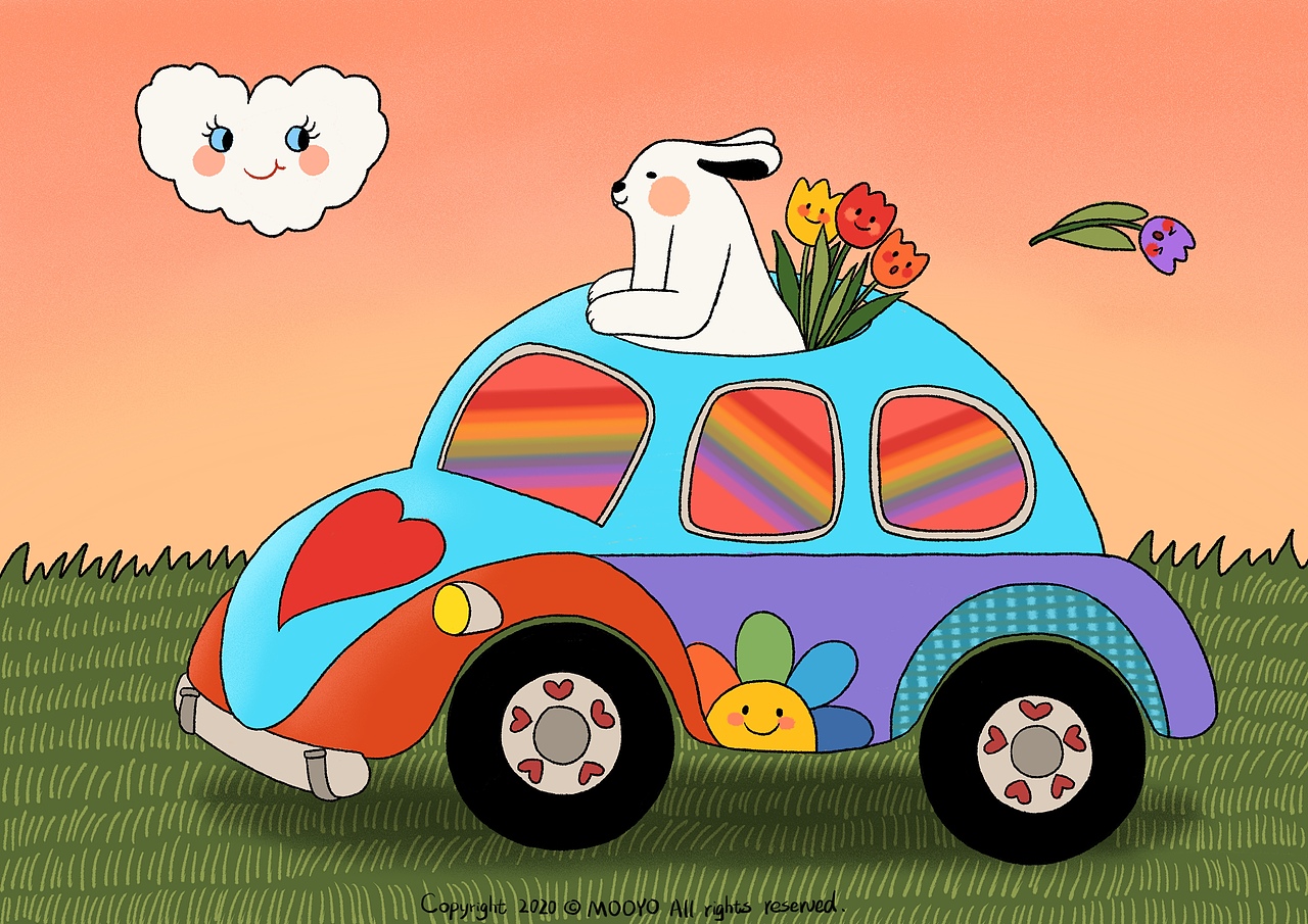 MOOYO 和大兔子 - 遇见甜蜜（图ZMjE4ODE5NjUy） - 艺术插画 - 站酷设计师MOOYO麻药原创素材 - 站酷ZCOOL