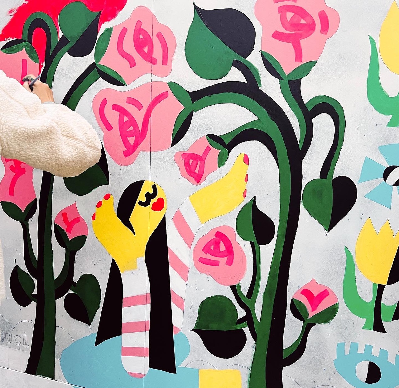 小红书春天开放日墙绘