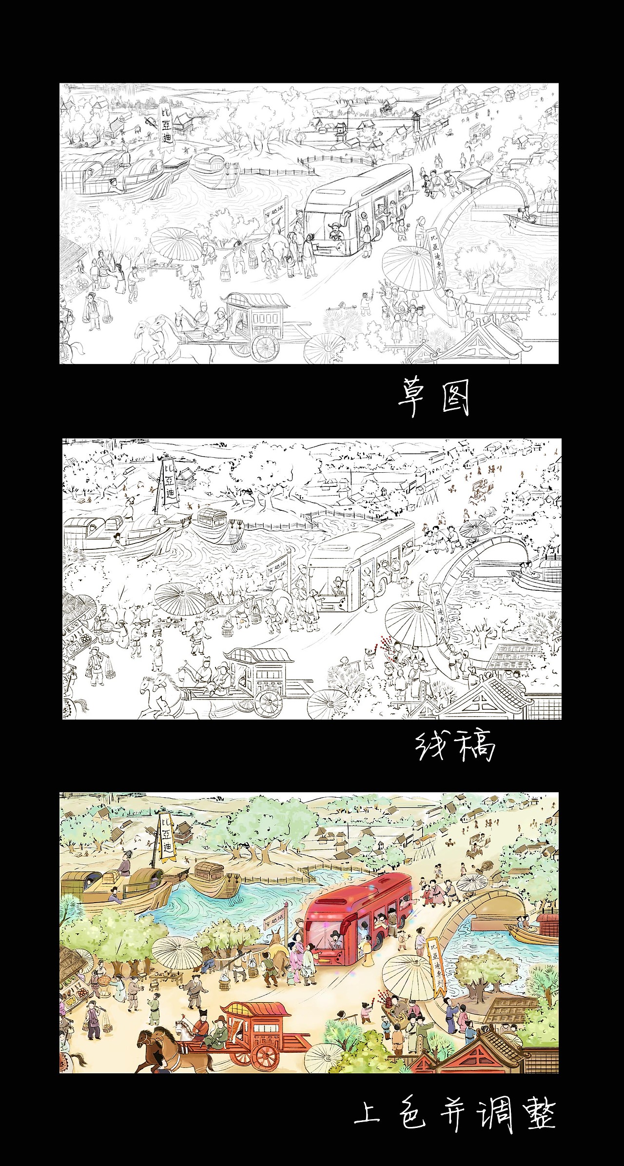 比亚迪《e域之城—穿越》（图ZMTkzMTQ5MjA4） - 商业插画 - 站酷设计师巴不原创素材 - 站酷ZCOOL