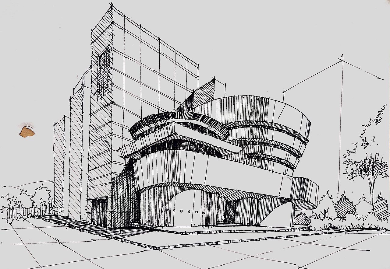 钢笔手绘建筑