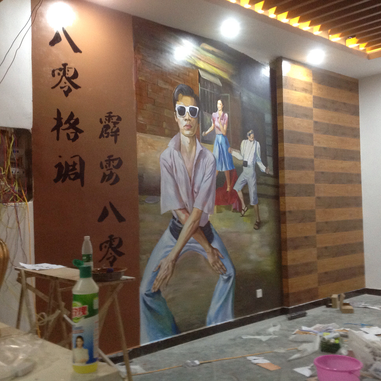 火锅店墙绘,餐饮墙绘,串串店墙绘,成都墙绘