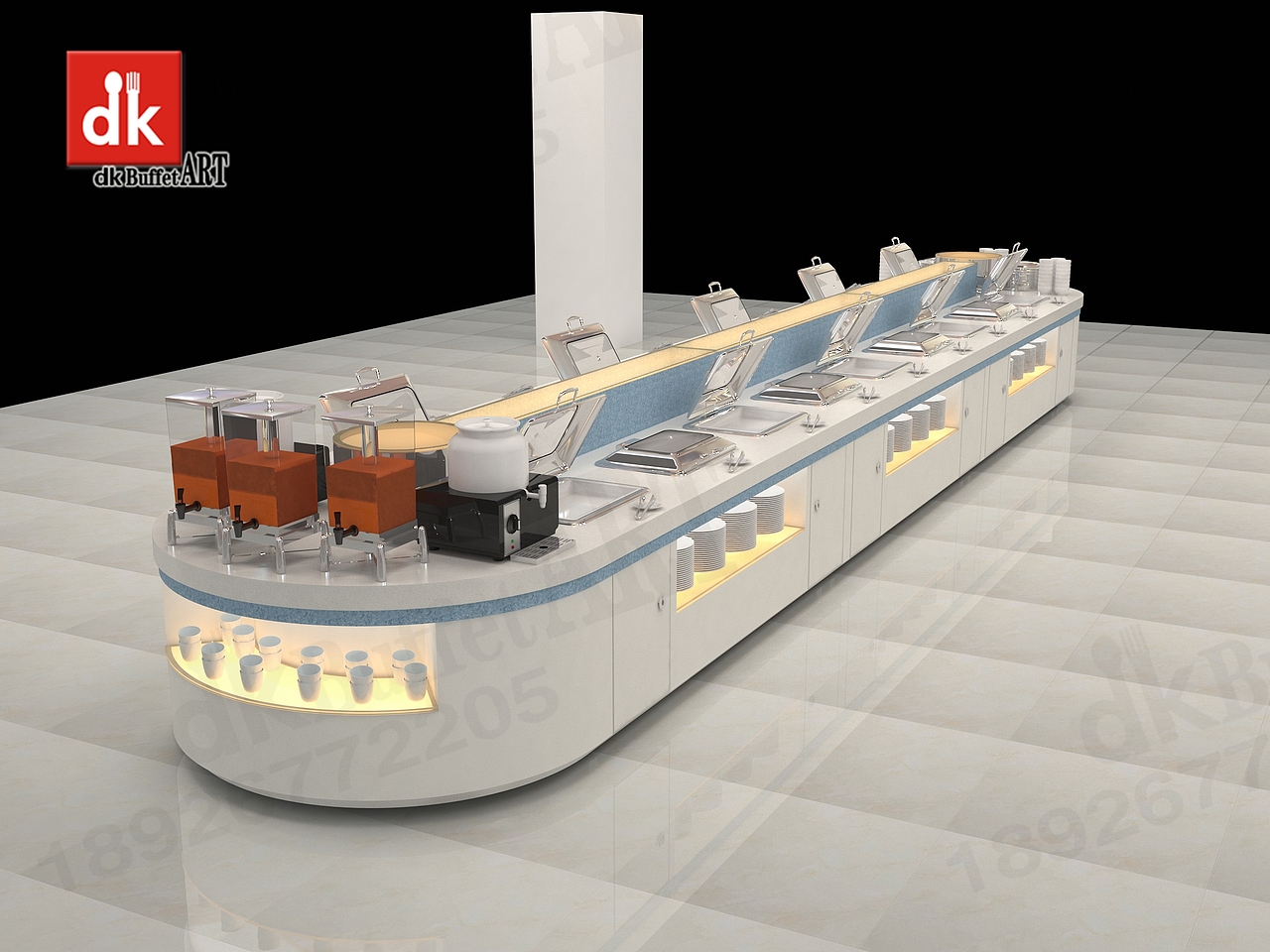 军区食堂自助餐台设计效果图 解放军部队餐厅布菲台（图ZMjQ4MDc1NDQw） - 其他工业/产品 - 站酷设计师迪克自助餐台定制原创素材 - 站酷ZCOOL