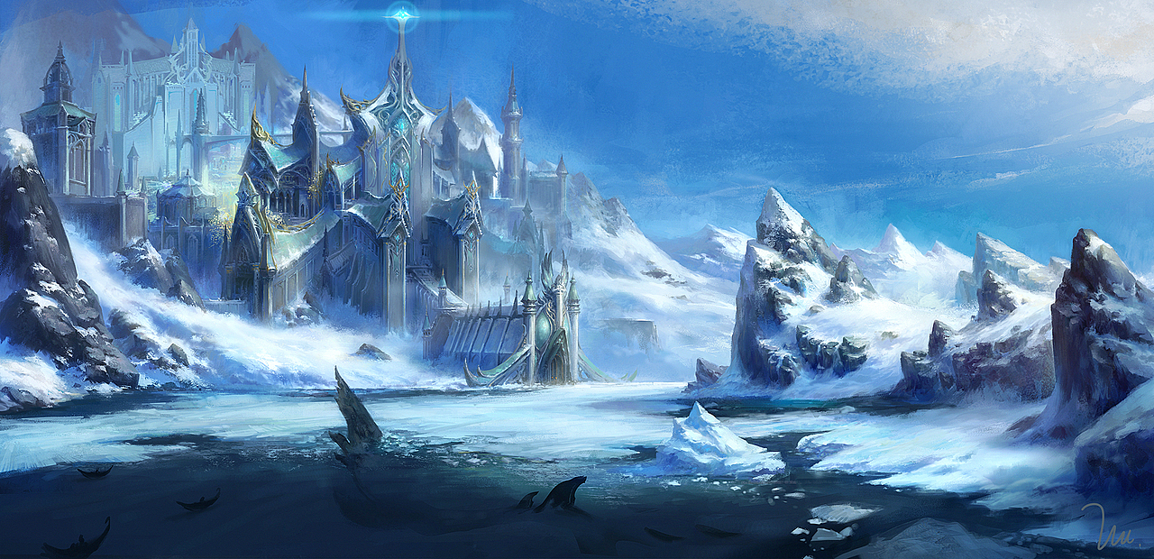 蓝心冰川|插画|游戏原画|g瞳木g_原创作品-站酷(zcool)