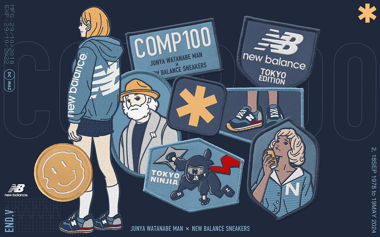 東京New Balance COMP100概念插画（图ZMjE1MTA3MzM2） - 新锐潮流插画 - 站酷设计师奕樺Chagall原创素材 - 站酷ZCOOL