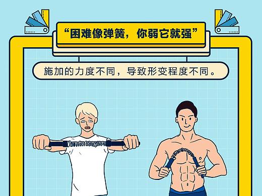 华为EMUI物理小课堂系列手绘长图-弹簧动效
