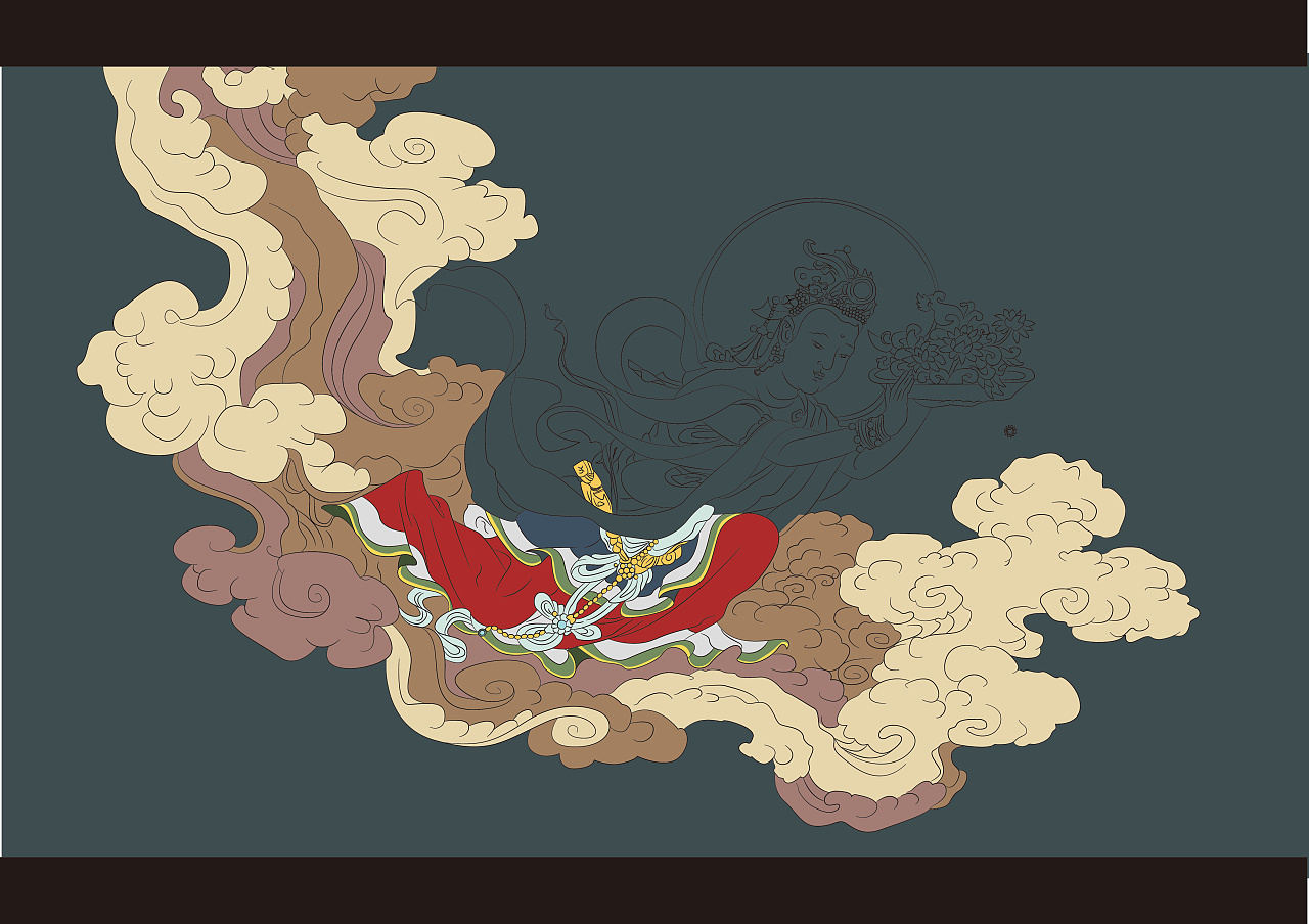 插画练习——飞天(有临摹参考)