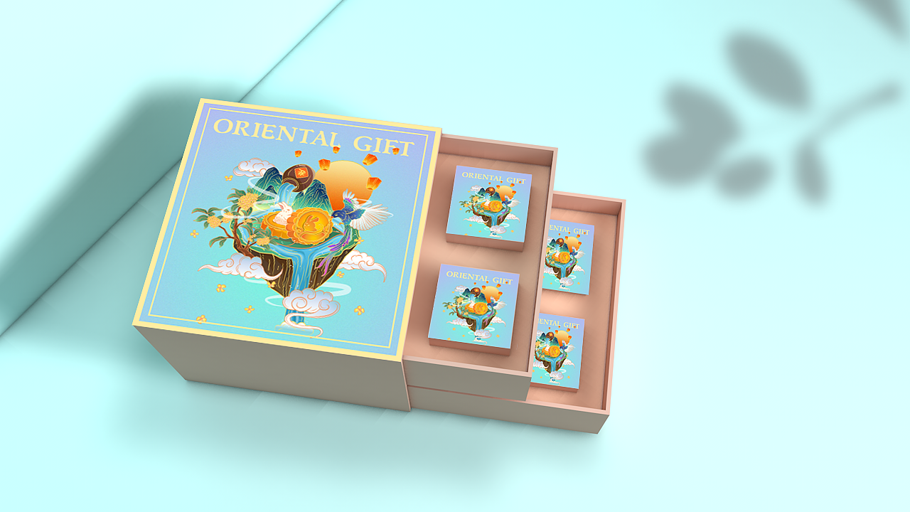 2021中秋节月下礼盒，桂子飘香（图ZMjY4MDQwODEy） - 商业插画 - 站酷设计师蔅汐o原创素材 - 站酷ZCOOL