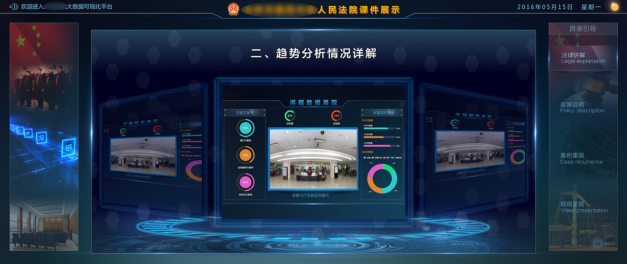 大屏－某中级法院法官数据可视化平台（图ZOTM3NTA5MTY=） - 软件界面 - 站酷设计师利刃_syn原创素材 - 站酷ZCOOL