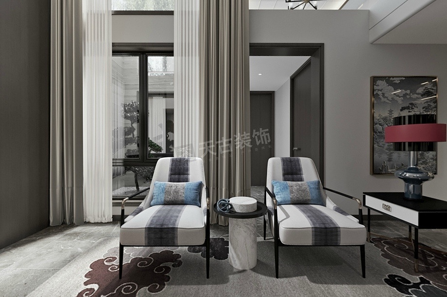 华侨城天澜美墅联排别墅户型改造|新中式风格别墅设计