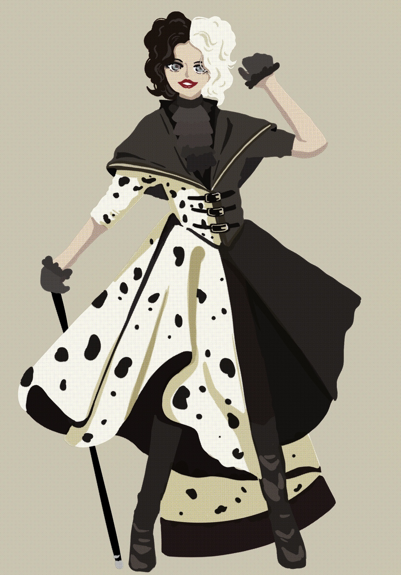 黑白魔女库伊拉|插画|艺术插画|可苦可乐77918 - 原创作品 - 站酷