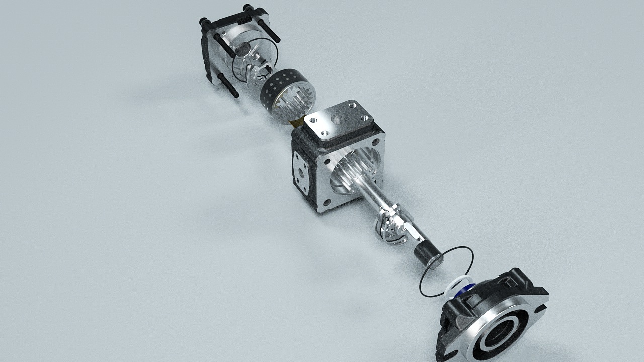 内啮合齿轮泵三维动画