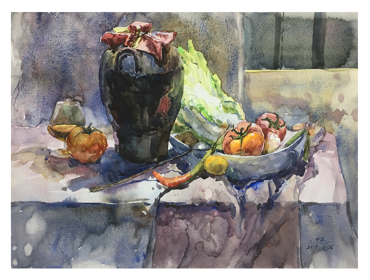 考前水彩静物|纯艺术|绘画|家洲水彩_原创作品-站酷zcool