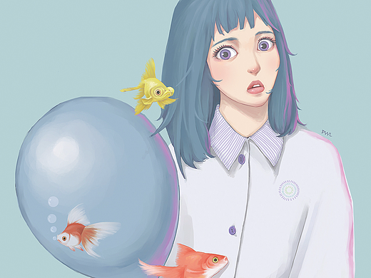 日系插画《少女们》