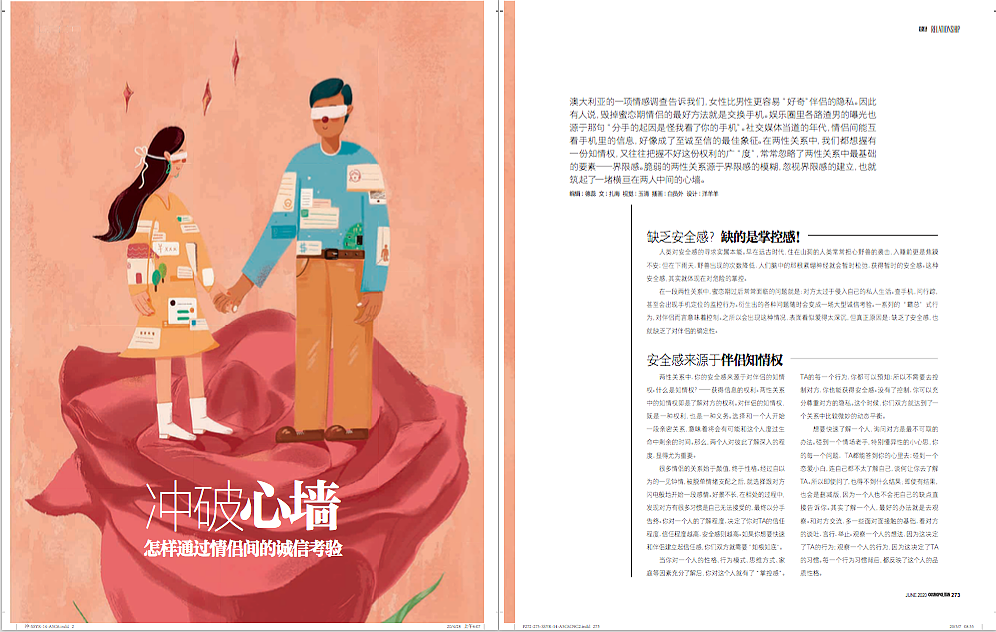 时尚杂志配图,插画内页