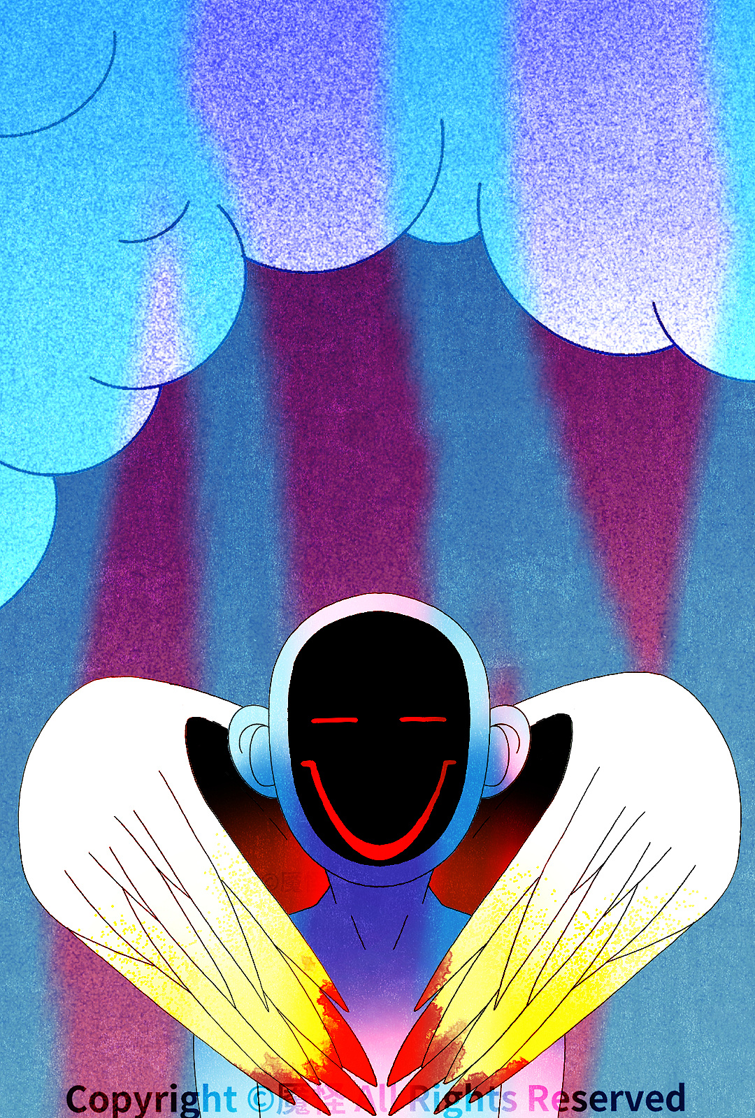 9995插画《逃避症患者-社恐》08魇怪|插画|创作习作|魇怪