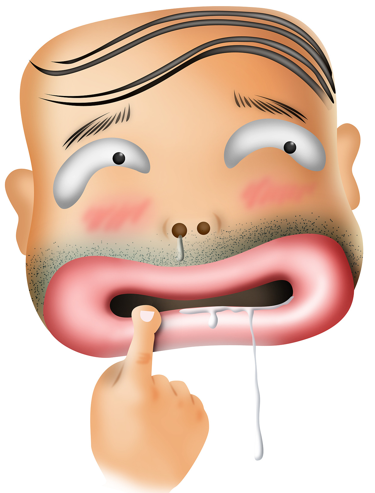 性感香肠嘴猥琐鼻涕男