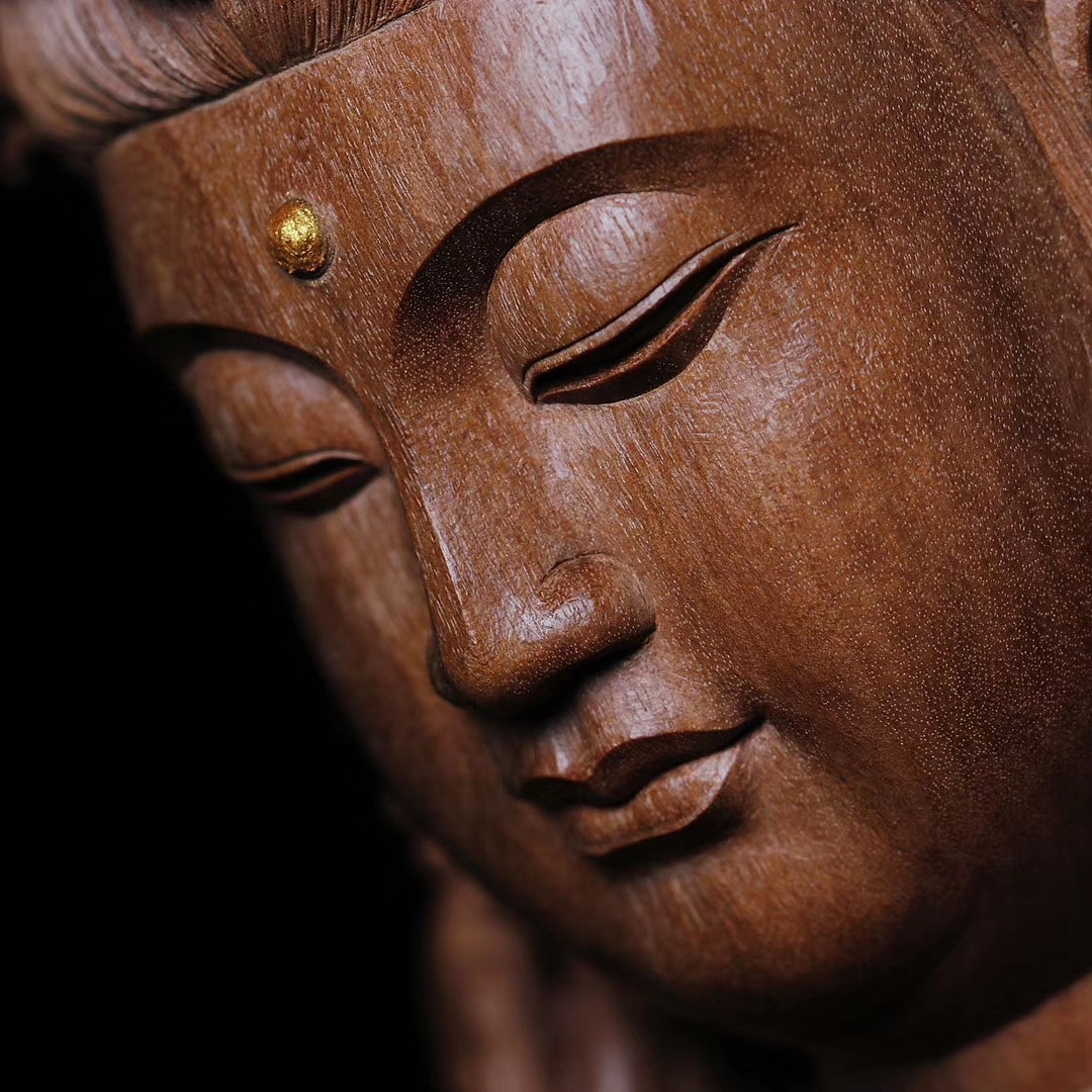 老山檀香木,雕刻南海观音