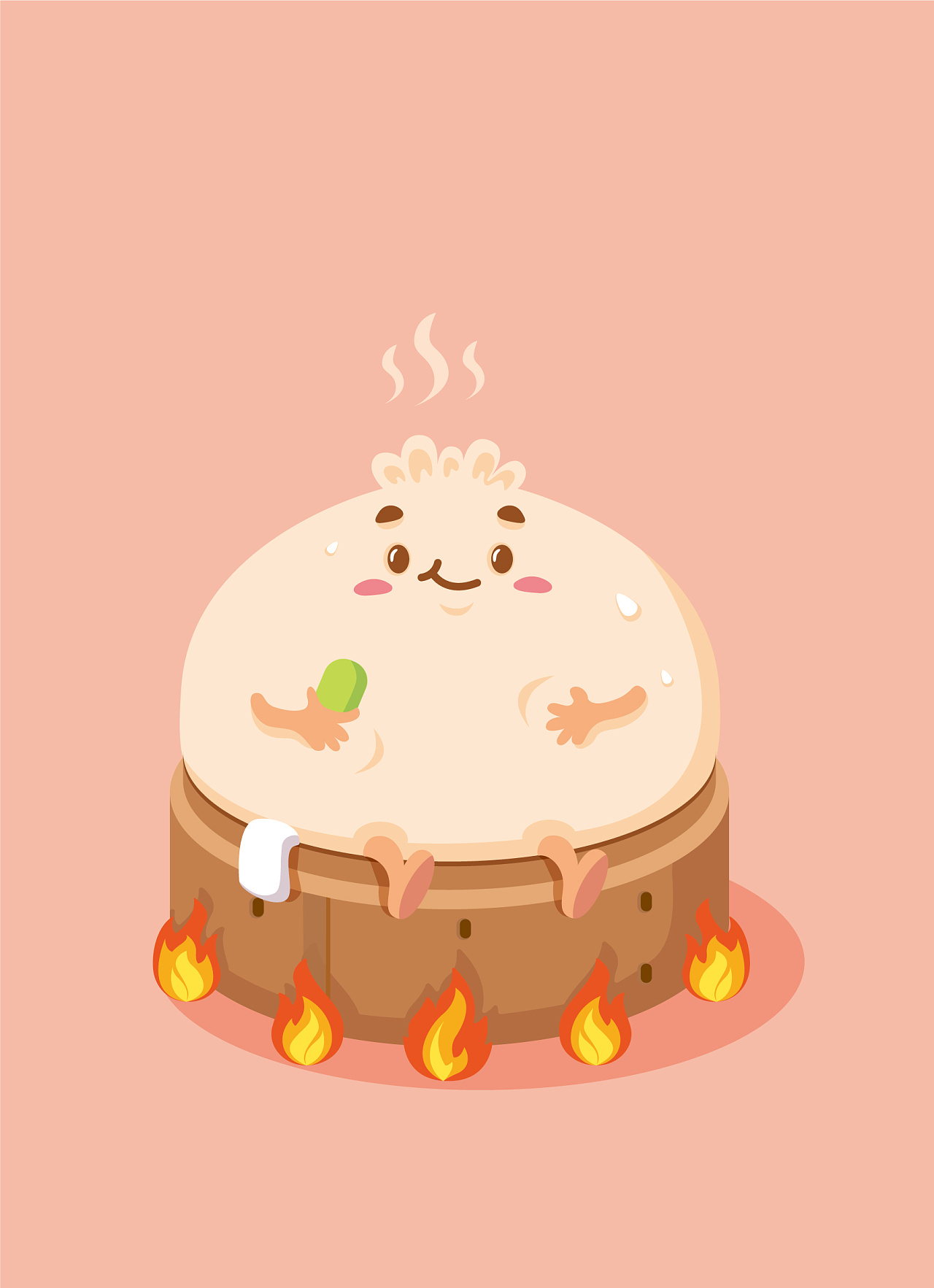 洗澡的包子和小灰机 |插画|商业插画|ninaaaa - 原创作品 - 站酷 (zco