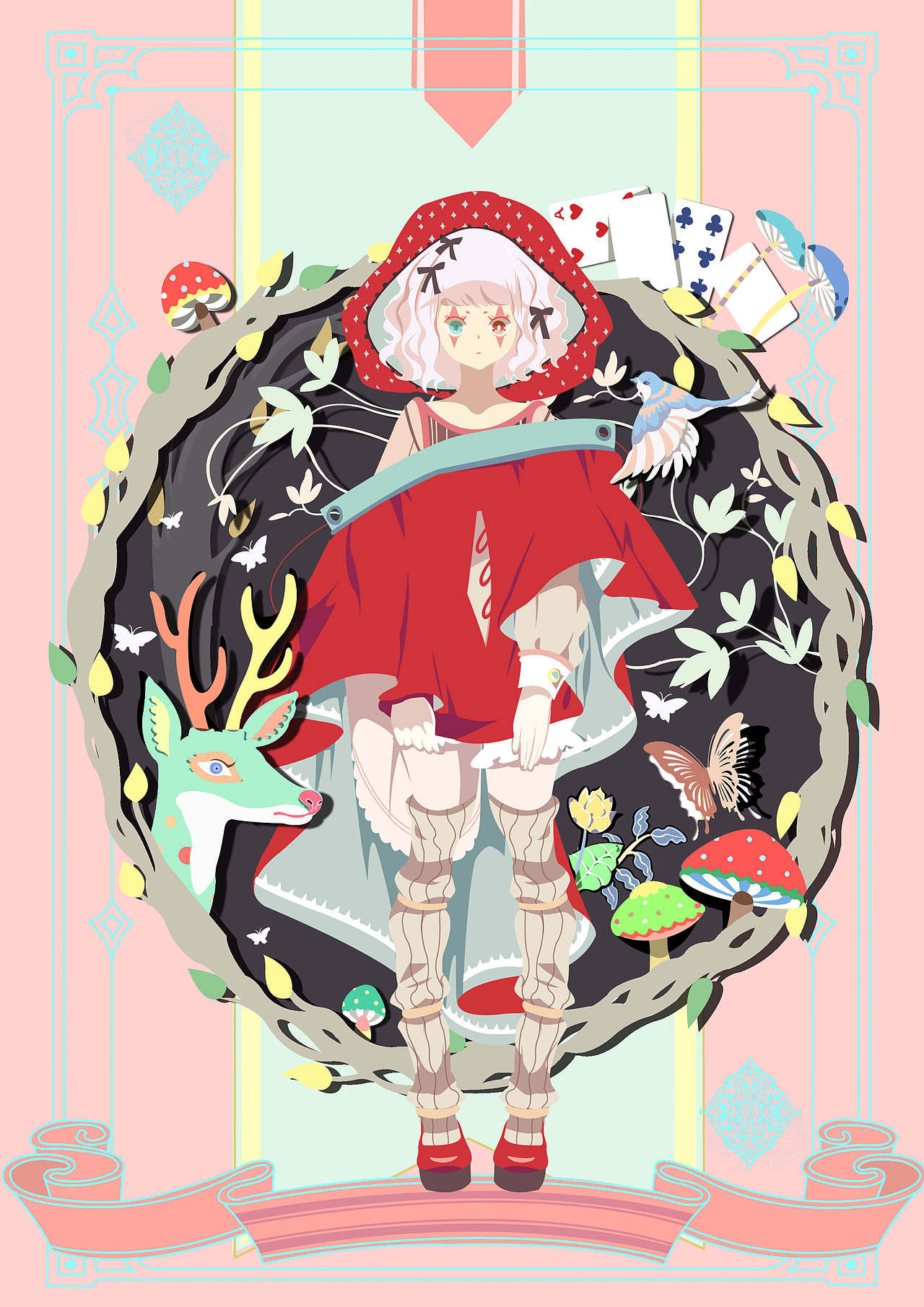 少女纸牌（图ZNjI2OTU2MDA=） - 商业插画 - 站酷设计师青西酱原创素材 - 站酷ZCOOL