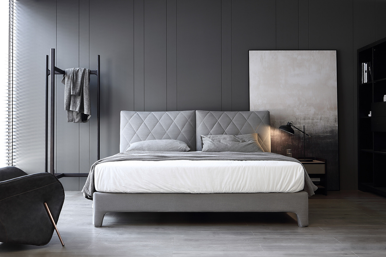 灰色布艺床（图ZMjQxNzM0Mzky） - 家装设计 - 站酷设计师黑白灰主旋律原创素材 - 站酷ZCOOL