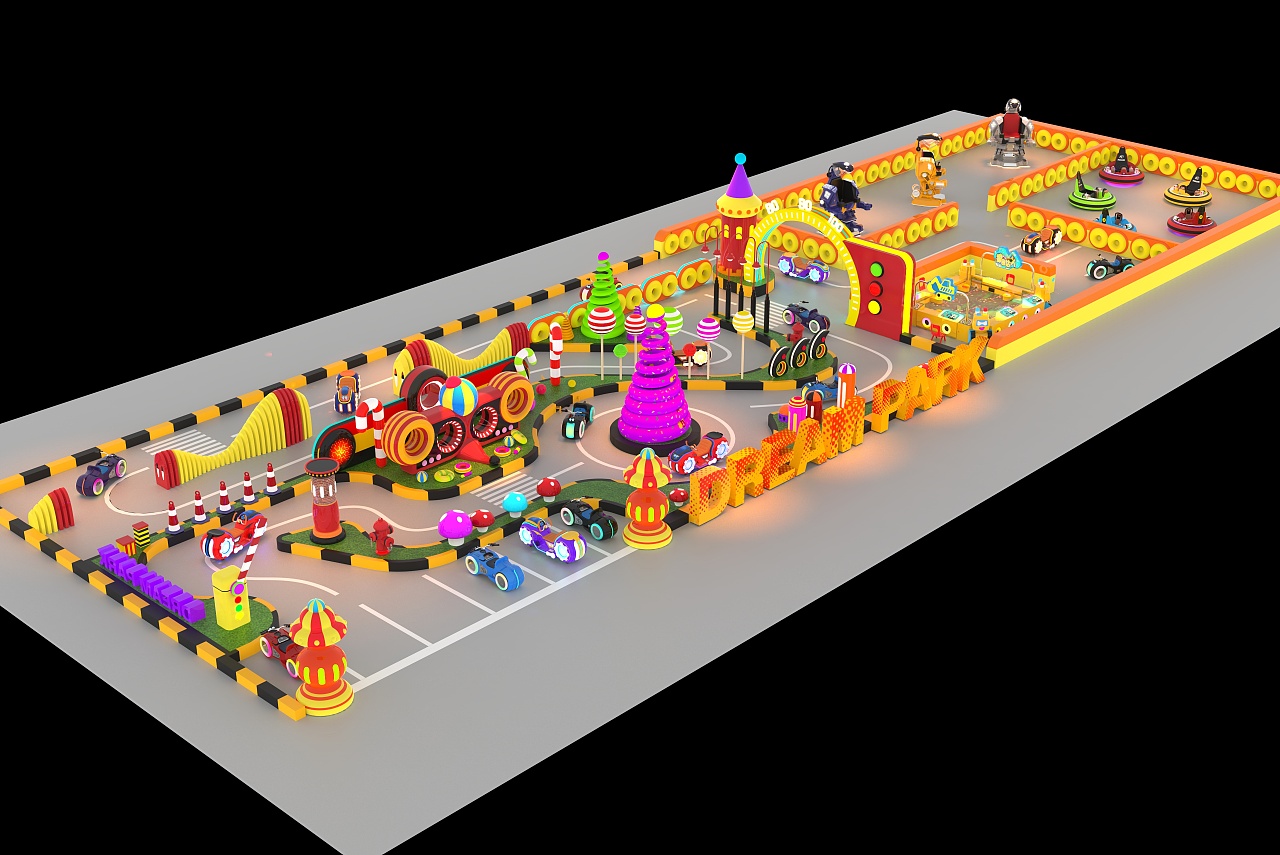 游乐设备场地效果图设计