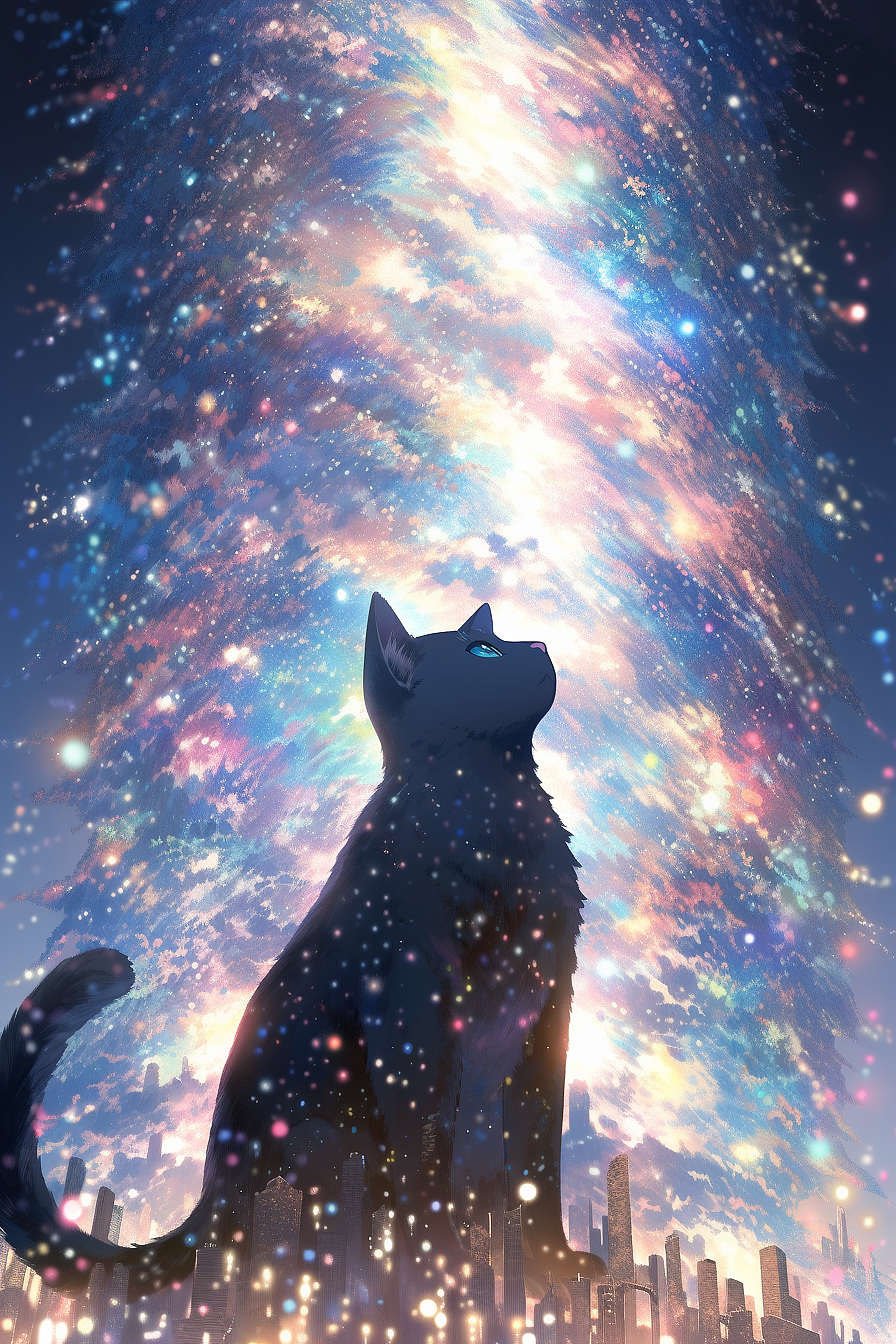 ai代画作品 星空猫系列