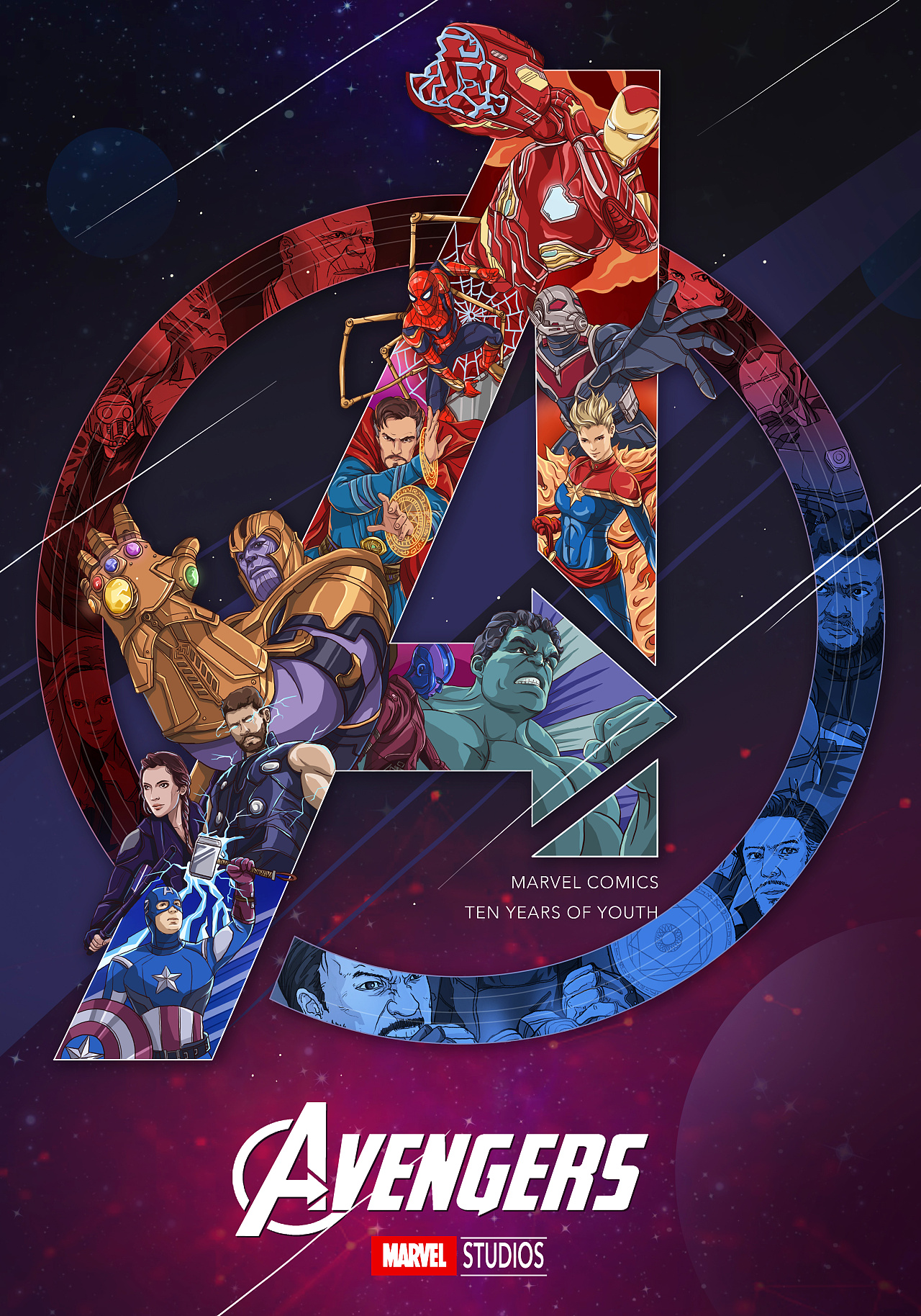 《复仇者联盟4：终局之战》超长概念海报|平面|海报|大力出品 - 原创作品 - 站酷 (ZCOOL)