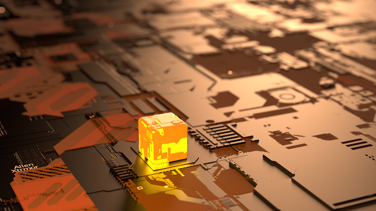 mayaredshift渲染科幻电路板