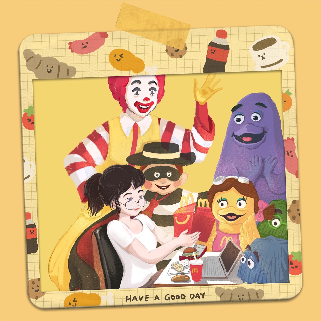 六一儿童节插画～长大了也想过儿童节快乐一下