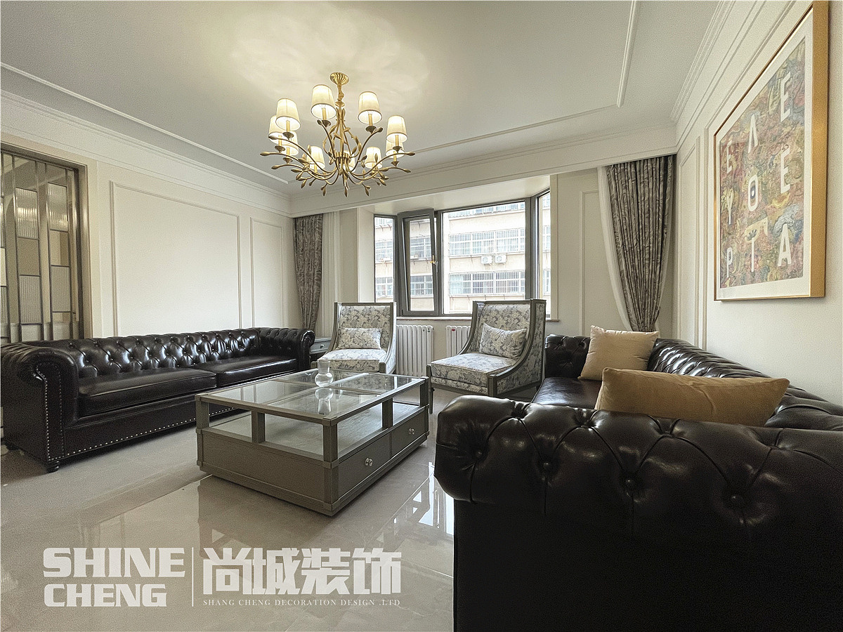 泰安普照佳苑138平美式风格装饰设计实景案例