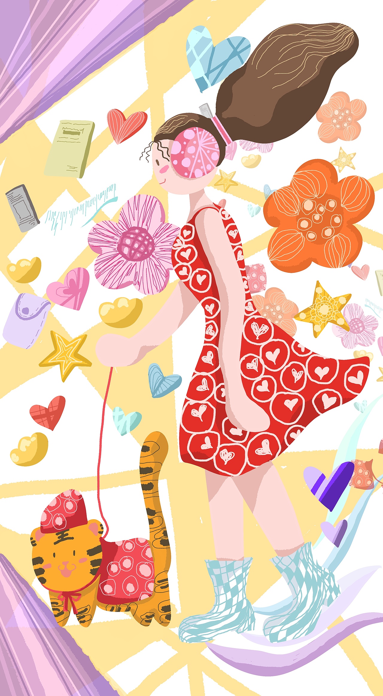 扁平风插画（图ZMjg2NTAwNzg4） - 商业插画 - 站酷设计师插画师紫粒原创素材 - 站酷ZCOOL
