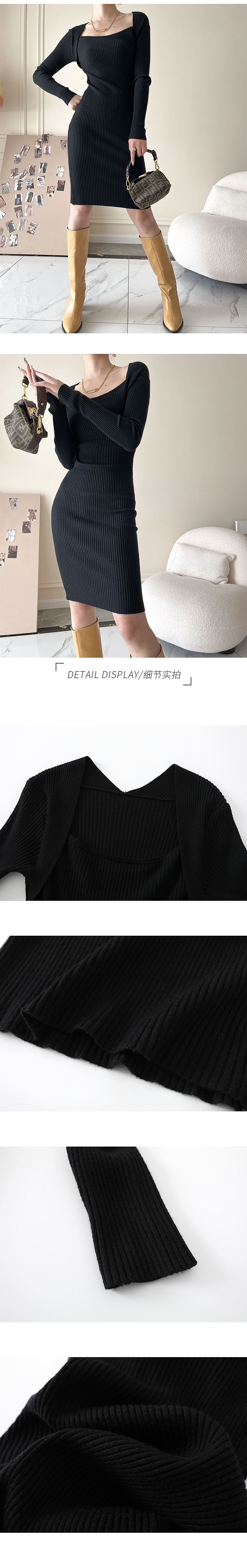 赫本风针织连衣裙详情页赏析
