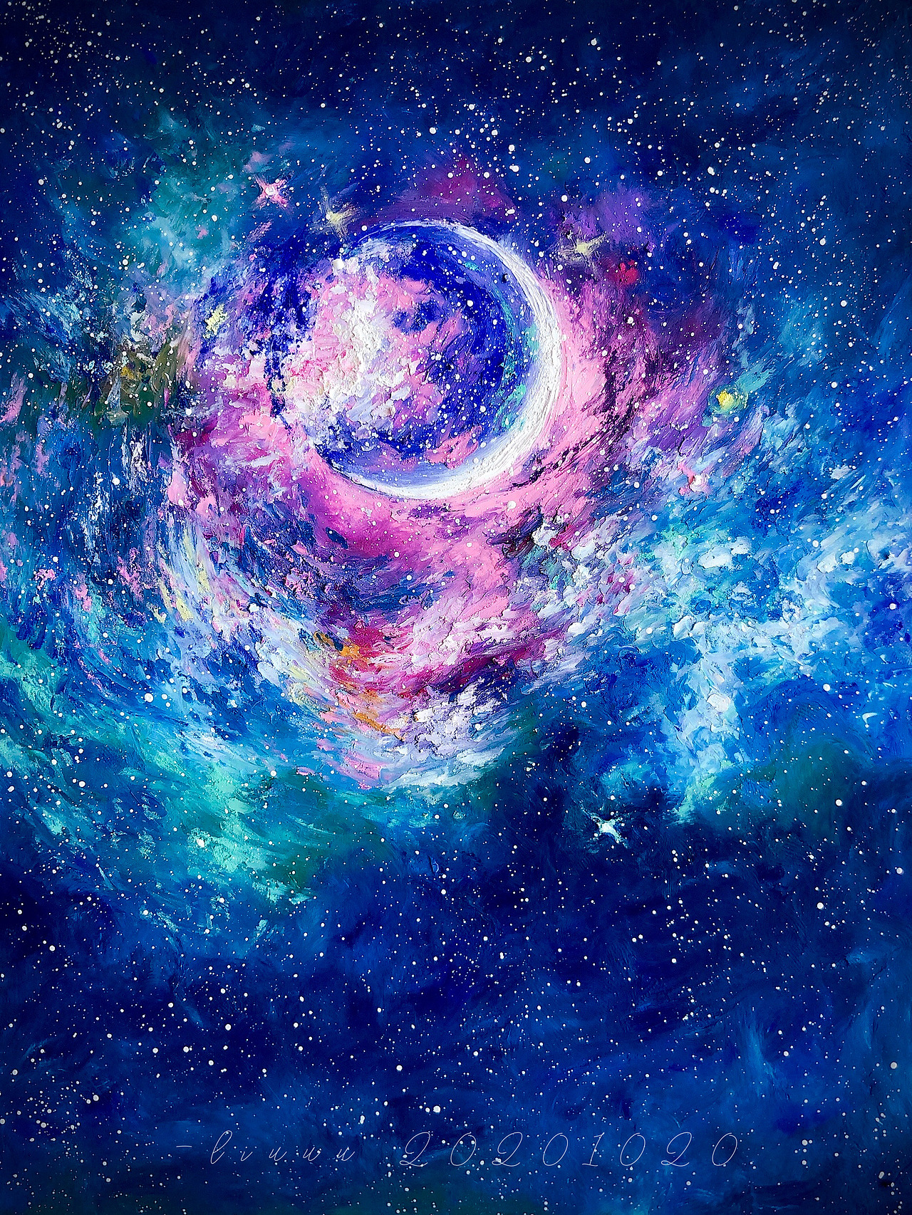 油画棒／坠入星空系列（图ZMjM3MzkyMjU2） - 创作习作 - 站酷设计师liu赋昕原创素材 - 站酷ZCOOL
