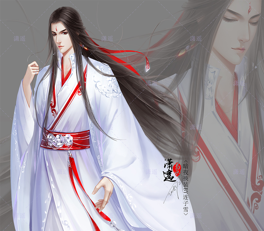 已完售 一套古风美男立绘人设（图ZMTI2OTM1NDYw） - 商业插画 - 站酷设计师易水潇遥原创素材 - 站酷ZCOOL
