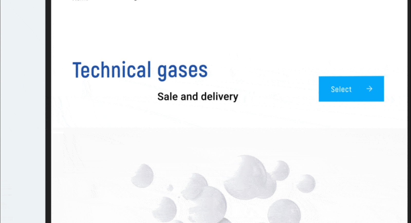 Website for the sale of technical gases