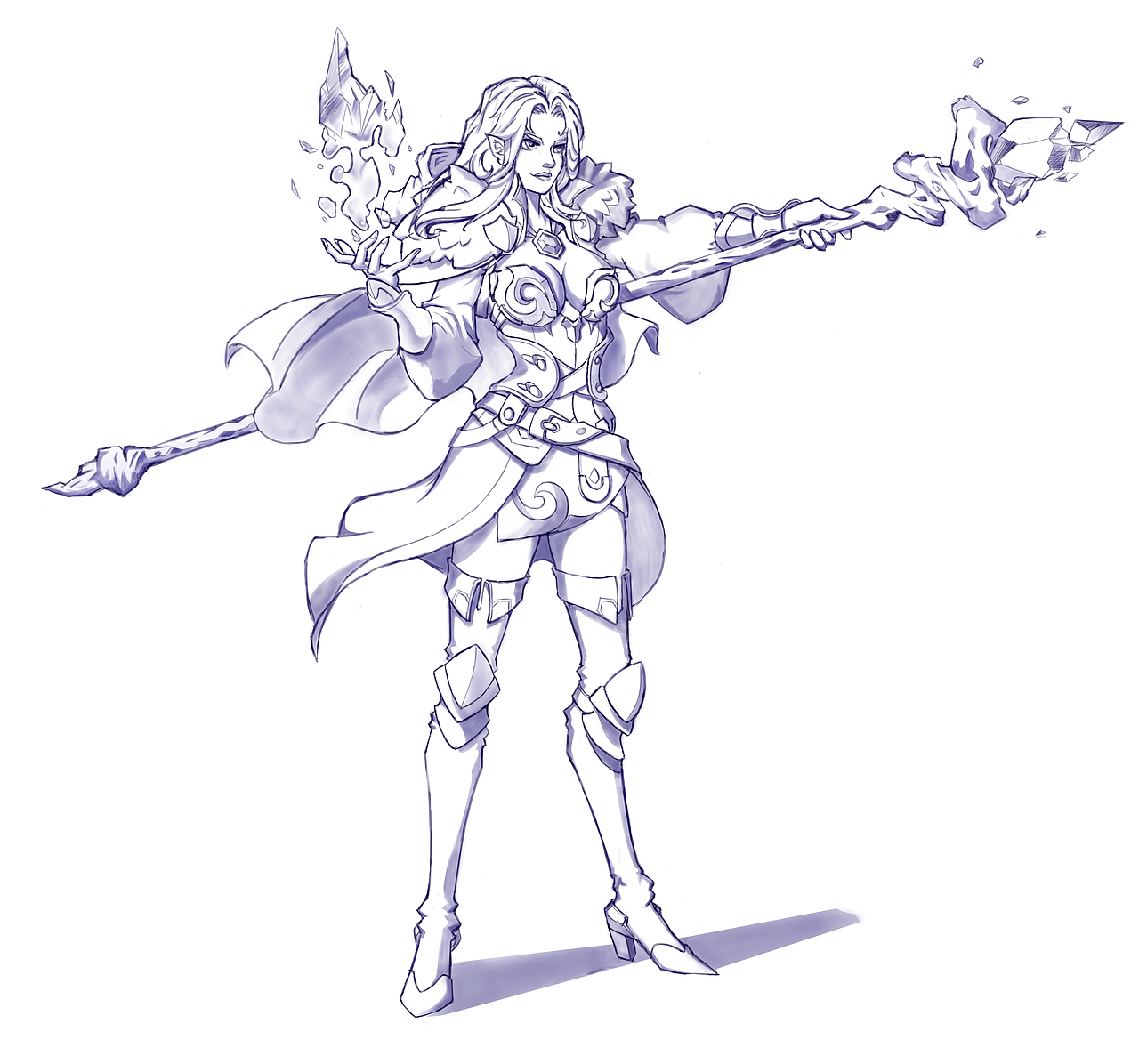 带大法杖的女法师