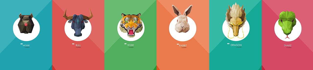 折纸风格十二生肖1-6（图ZMTExMjU5OTY=） - 创作习作 - 站酷设计师非常偶然原创素材 - 站酷ZCOOL