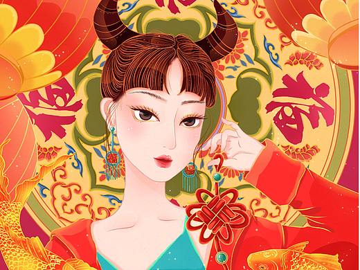 牛年新春贺图（个人主页-ZNTA5MDMzNDg=） - 创作习作 - 站酷设计师青笺YA原创素材 - 站酷ZCOOL