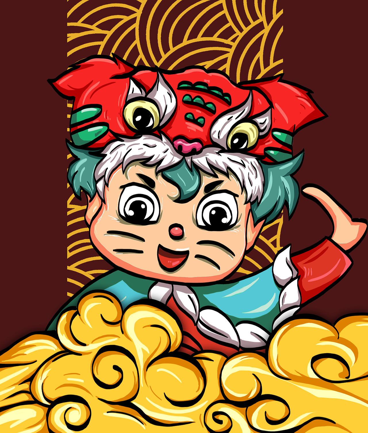 国潮人物头像设计|动漫|单幅漫画|提莫的水逆期_原创作品-站酷zcool