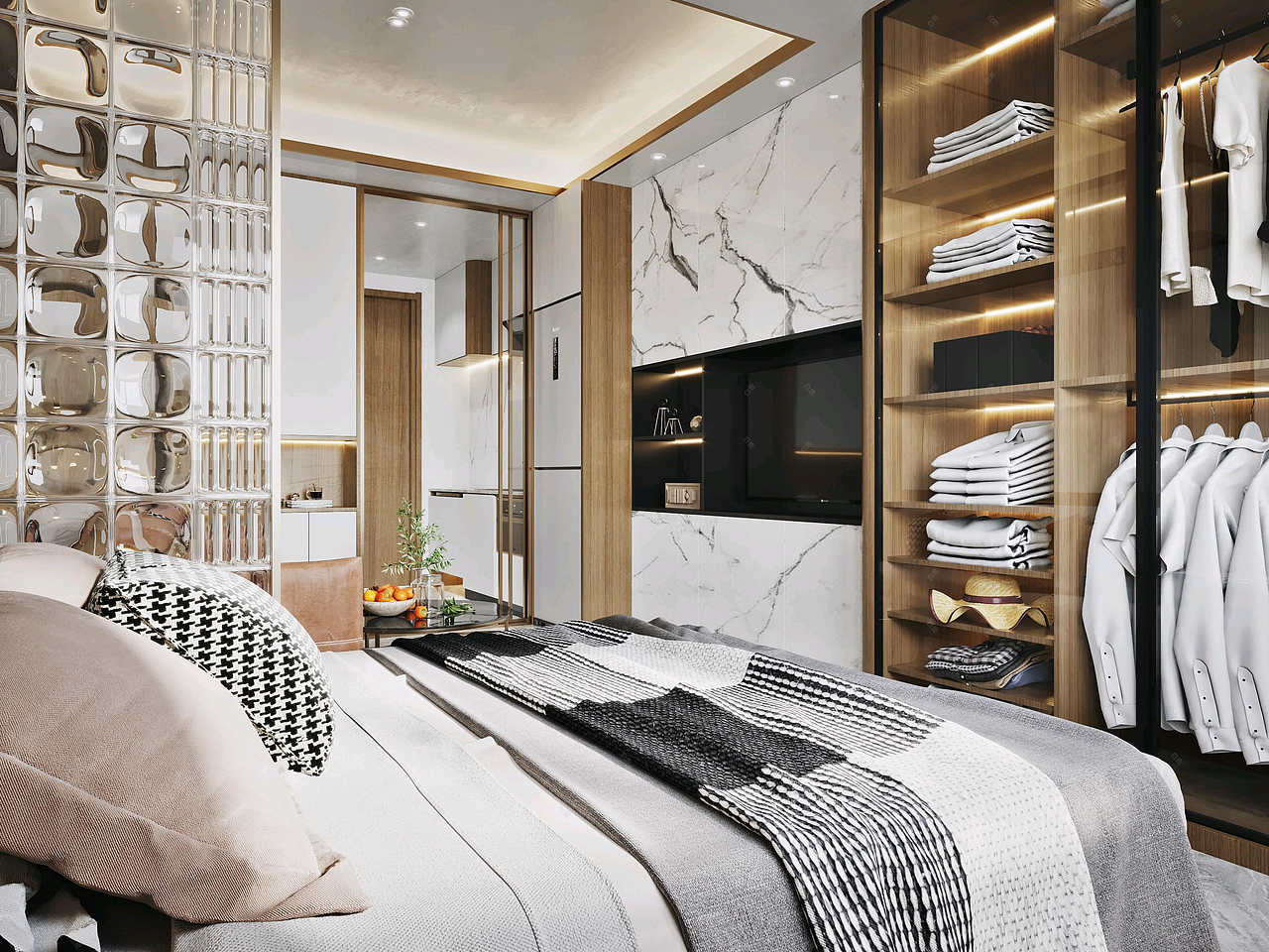 现代风格的单身公寓