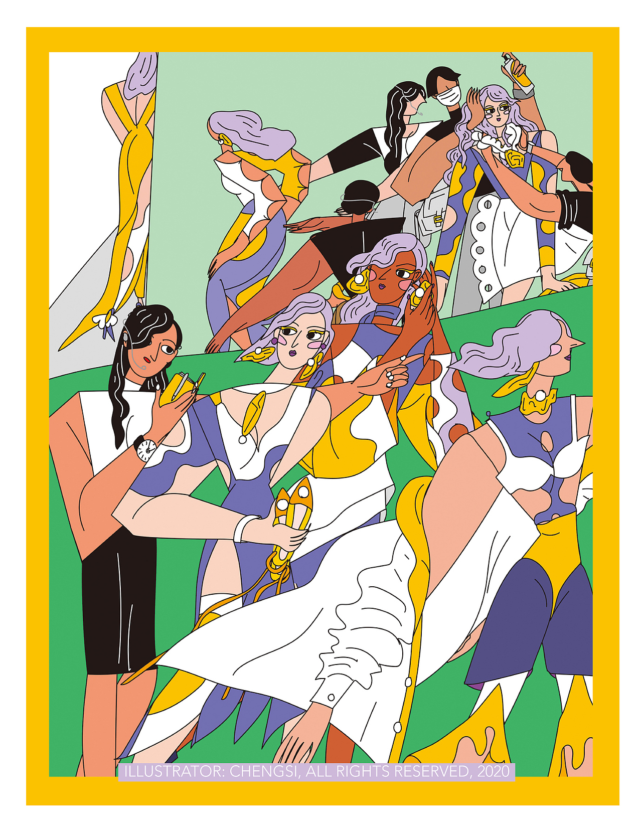 时装周：台前幕后（图ZMjAwMTc4MTY0） - 商业插画 - 站酷设计师lolosan原创素材 - 站酷ZCOOL