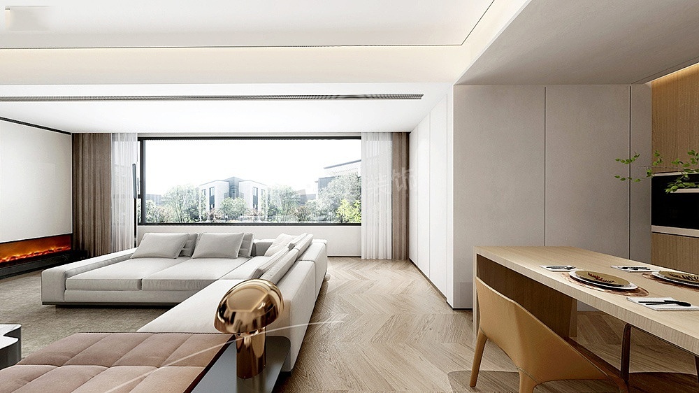 北大资源澜庭序洋房大平层装修|天古装饰极简风格设计