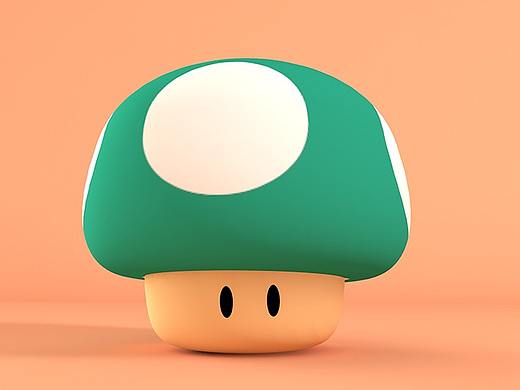 【C4D教程】mario小蘑菇3D建模教程