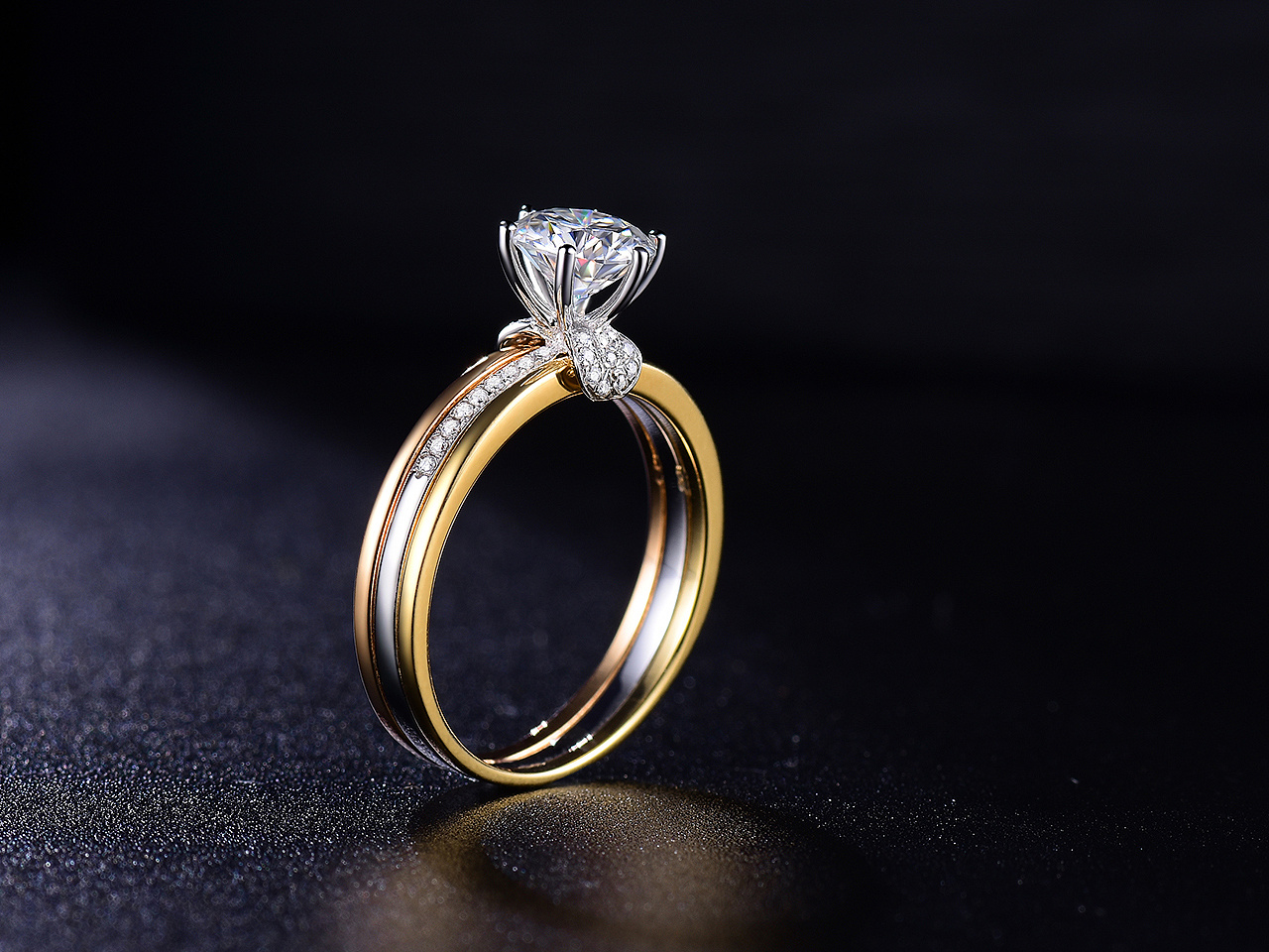 珠宝拍摄修图莫桑石莫桑钻戒指场景图