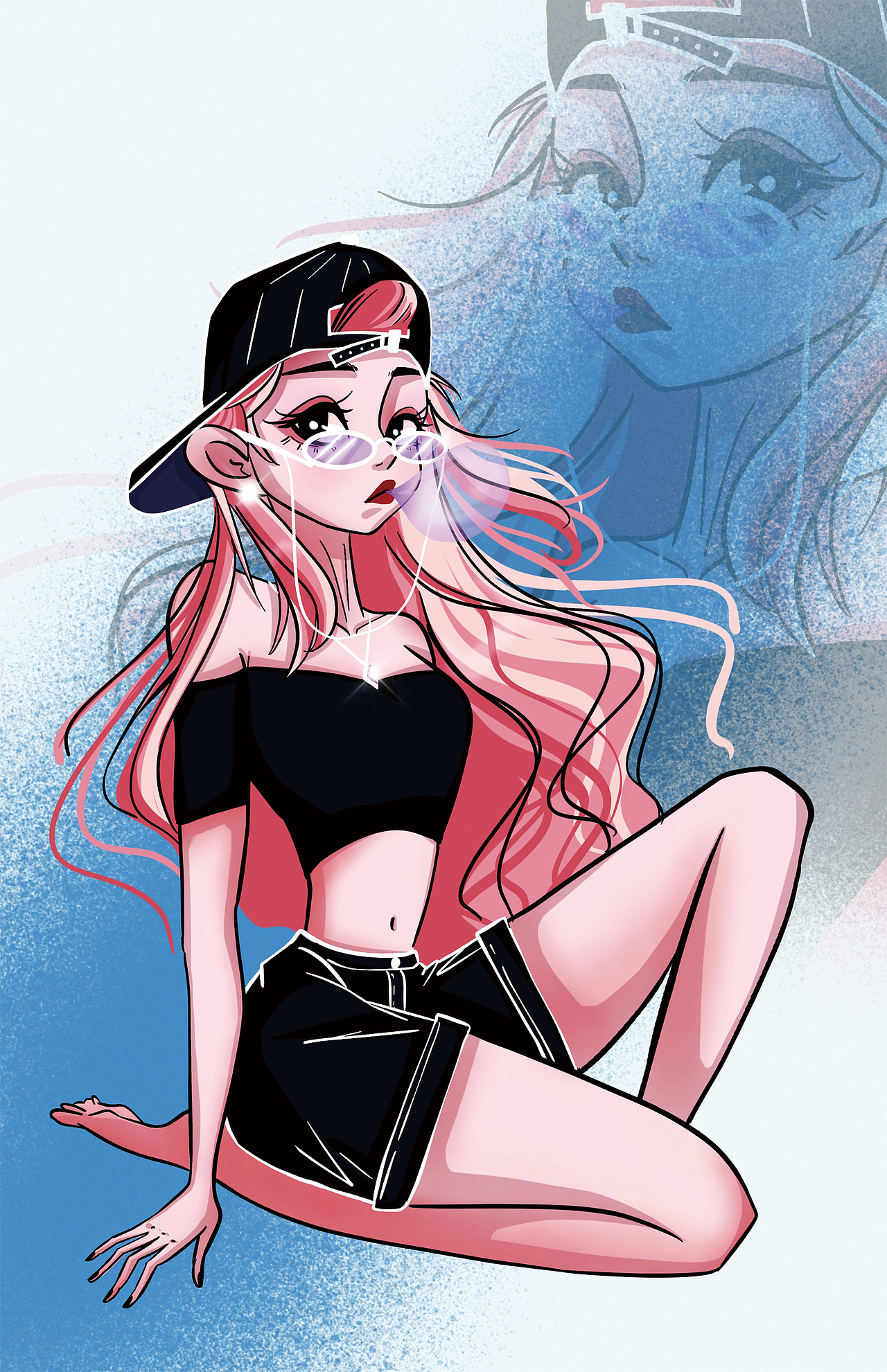 欧美风格人物设计插画