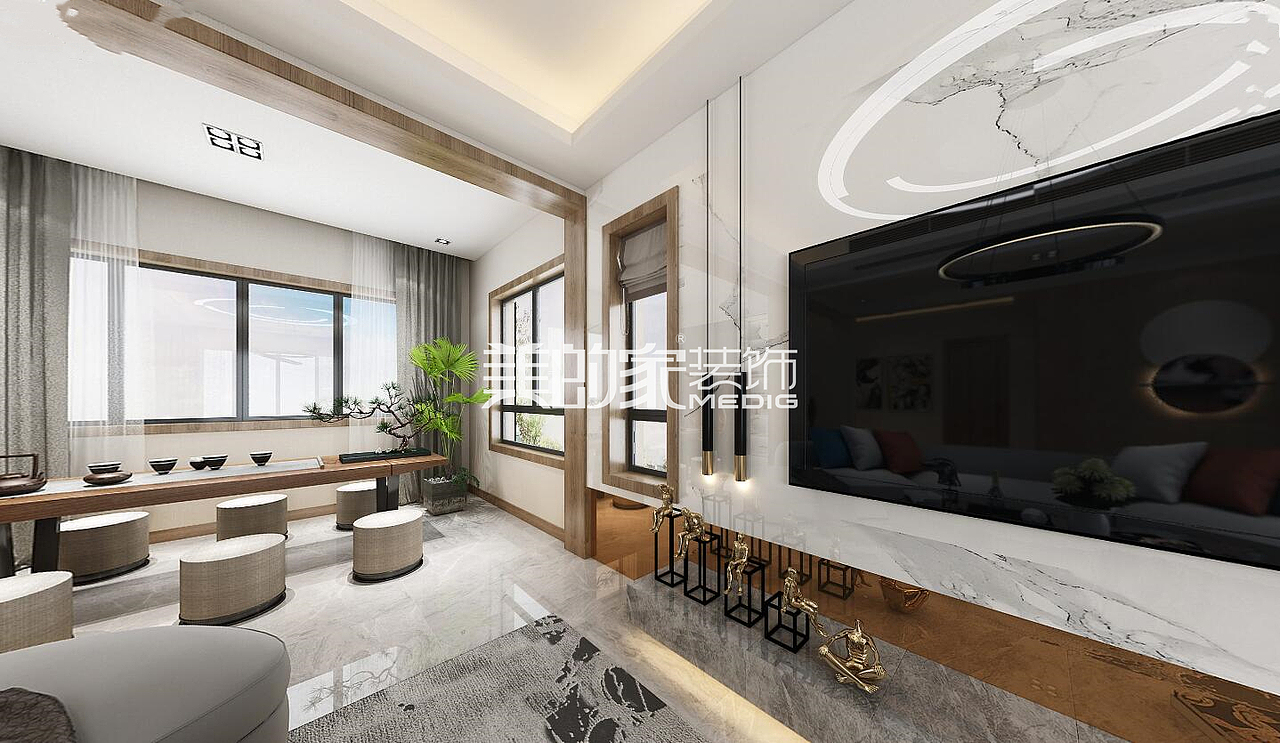 北大资源悦来380㎡现代风格装修案例（图ZMTUxNzUyNDM2） - 家装设计 - 站酷设计师室内设计可可曾原创素材 - 站酷ZCOOL